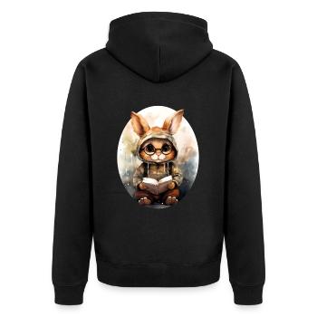 Lièvre - Veste à capuche bio Premium Unisexe - noir - Dos - Nico (187cm)