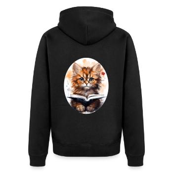 Chat - Veste à capuche bio Premium Unisexe - noir - Dos - Nico (187cm)