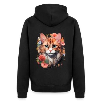 Chat - Veste à capuche bio Premium Unisexe - noir - Dos - Nico (187cm)