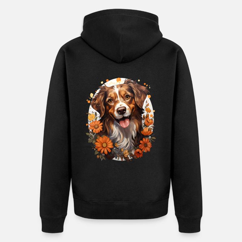 Border Collie - Veste à capuche bio Premium Unisexe - noir