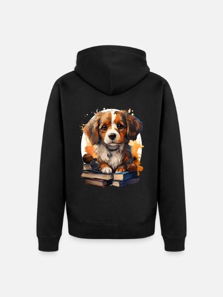 Beagle - Unisex Premium Organic Zip Hoodie - black
