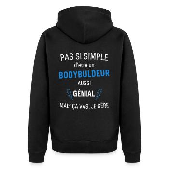Bodybuldeur Génial - Veste à capuche bio Premium Unisexe - noir - Dos - Nico (187cm)
