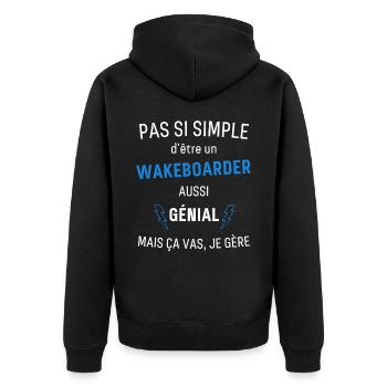 Awesome wakeboarder - Unisex Premium Organic Zip Hoodie - black - Back - Nico (187cm)