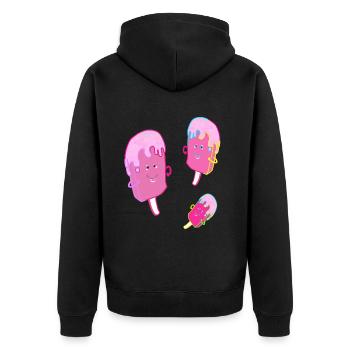 Crème glacée d’été Crème glacée Crème glacée enfant - Veste à capuche bio Premium Unisexe - noir - Dos - Nico (187cm)