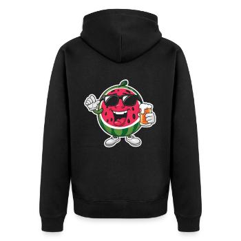 Wassermelone Bier - Unisex Premium Bio Zip Hoodie - Schwarz - Hinten - Nico (187cm)