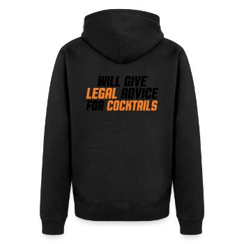 Lustiger Anwalt Anwalt Zitat & Cocktails Liebhaber - Unisex Premium Bio Zip Hoodie - Schwarz - Hinten - Nico (187cm)