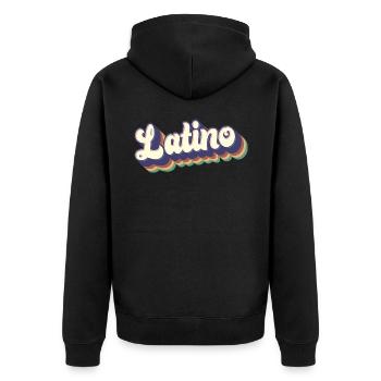 Latino - Proud Mexican Spanish Hispanic Root Men - Unisex Premium Organic Zip Hoodie - black - Back - Nico (187cm)