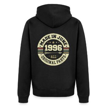 Juin 1996 Anniversaire Présent Juin 1996 Juin 1996 - Veste à capuche bio Premium Unisexe - noir - Dos - Nico (187cm)