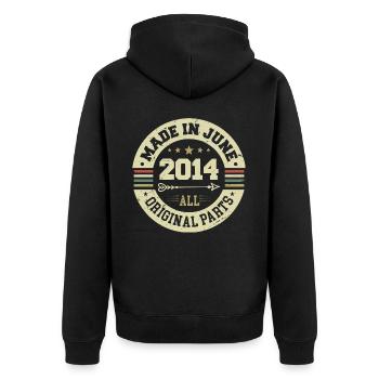 June 2014 Birthday Present June 2014 June 2014 - Unisex Premium Organic Zip Hoodie - black - Back - Nico (187cm)