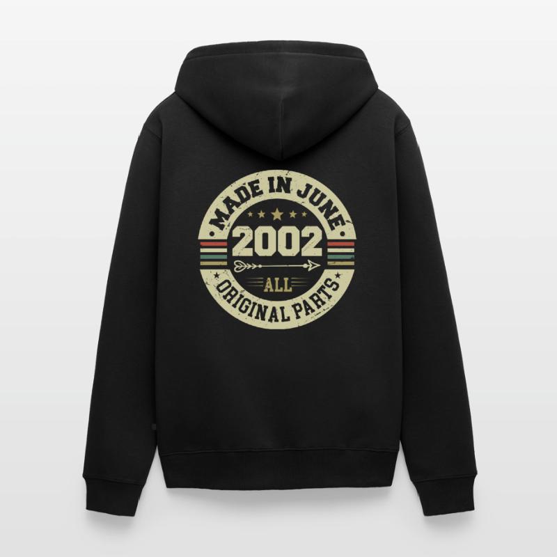 Juni 2002 Geburtstagsgeschenk Juni 2002 Juni 2002 Unisex Premium Bio Zip Hoodie