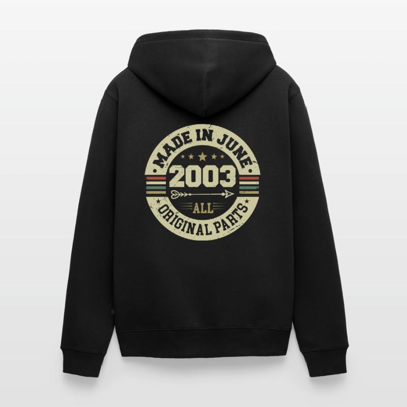 Juni 2003 Geburtstagsgeschenk Juni 2003 Juni 2003 Unisex Premium Bio Zip Hoodie