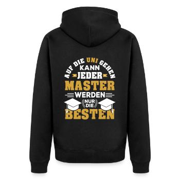 Master Abschluss bestanden Student Uni Geschenk - Unisex Premium Bio Zip Hoodie - Schwarz - Hinten - Nico (187cm)