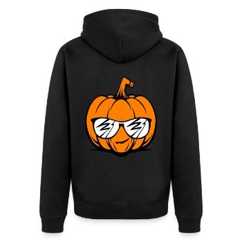 Citrouille d’Halloween drôle - Veste à capuche bio Premium Unisexe - noir - Dos - Nico (187cm)