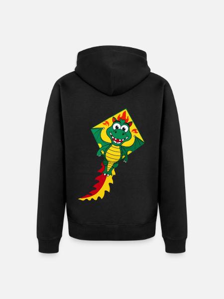 Cute Flying Kite - Unisex Premium Organic Zip Hoodie - black