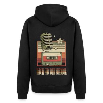 Retour à la vieille école - Veste à capuche bio Premium Unisexe - noir - Dos - Nico (187cm)