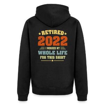 Retraite 2022 - Retraité 2022 - Veste à capuche bio Premium Unisexe - noir - Dos - Nico (187cm)