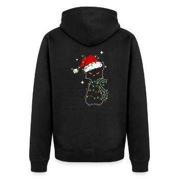 Noël Chat noir de Noël - Veste à capuche bio Premium Unisexe - noir - Dos - Nico (187cm)
