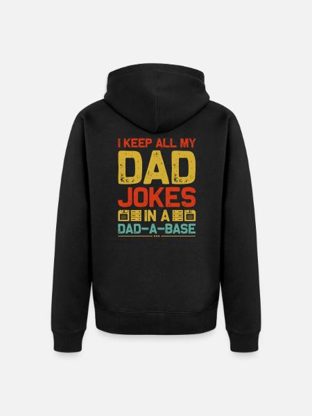 Far Joke Funny Dad Joke Far Vittigheder - Premium økologisk unisex-hættejakke - sort