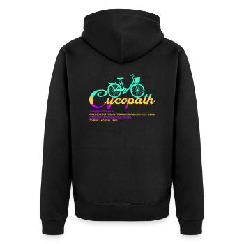 Cycopath Substantiv - Unisex Premium Bio Zip Hoodie - Schwarz - Hinten - Nico (187cm)