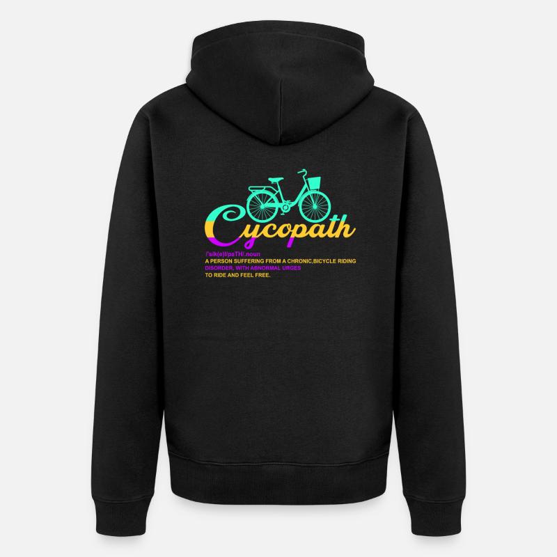 Nom cycopathe - Veste à capuche bio Premium Unisexe - noir