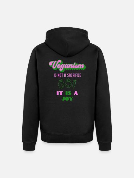 Vegan vegan vegan - Unisex Premium Organic Zip Hoodie - black