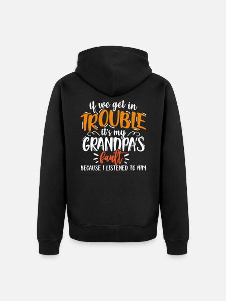 Großvater - Unisex Premium Bio Zip Hoodie - Schwarz