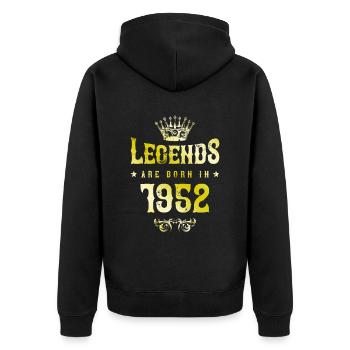 1952 legends born in - Unisex Premium Organic Zip Hoodie - black - Back - Nico (187cm)