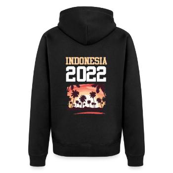 Indonesia 2022 - Unisex Premium Bio Zip Hoodie - Schwarz - Hinten - Nico (187cm)