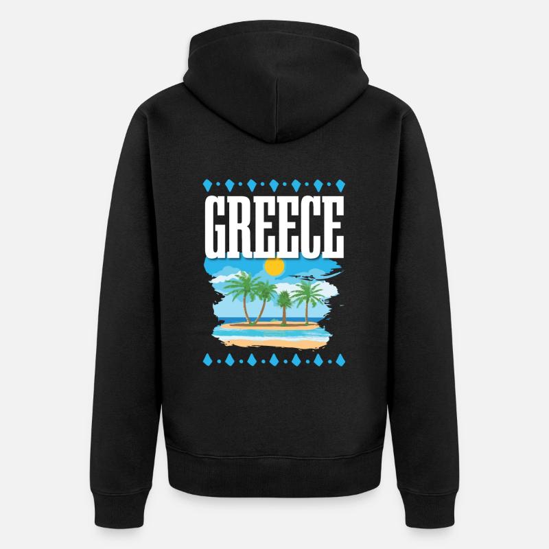 Grèce - Veste à capuche bio Premium Unisexe - noir