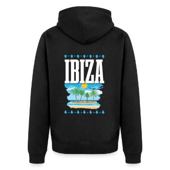 Ibiza - Veste à capuche bio Premium Unisexe - noir - Dos - Nico (187cm)