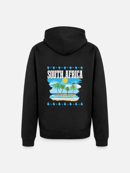 South Africa - Unisex Premium Bio Zip Hoodie - Schwarz