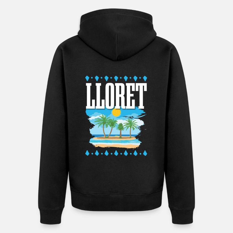 Lloret De Mar - Unisex Premium Bio Zip Hoodie - Schwarz