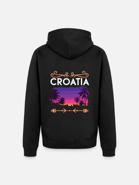 Croatia - Unisex Premium Organic Zip Hoodie - black