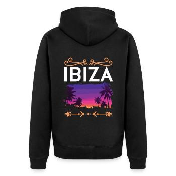 Ibiza - Veste à capuche bio Premium Unisexe - noir - Dos - Nico (187cm)