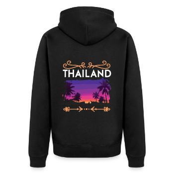 Thaïlande - Veste à capuche bio Premium Unisexe - noir - Dos - Nico (187cm)