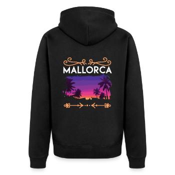 Mallorca - Unisex Premium Bio Zip Hoodie - Schwarz - Hinten - Nico (187cm)