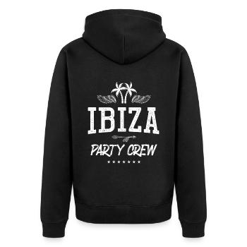 Ibiza Party Crew - Unisex Premium Organic Zip Hoodie - black - Back - Nico (187cm)