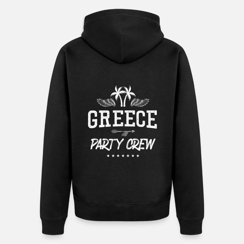Greece Party Crew - Unisex Premium Bio Zip Hoodie - Schwarz