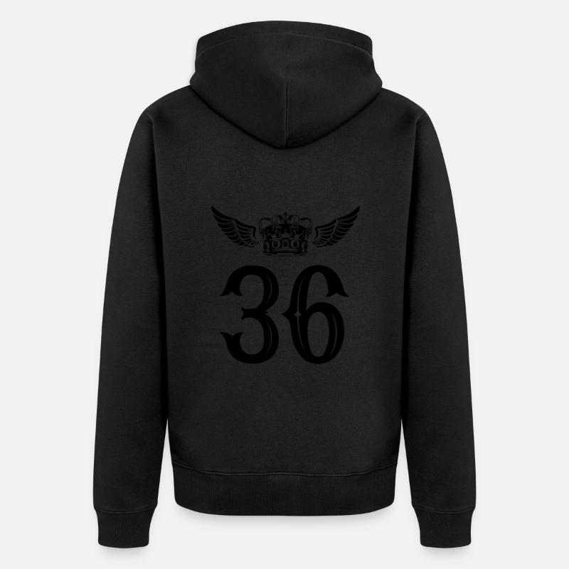 36 Couronne numérique - Veste à capuche bio Premium Unisexe - noir