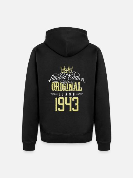 1943 limited edition - Unisex Premium Organic Zip Hoodie - black