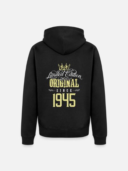 1945 limited edition - Unisex Premium Organic Zip Hoodie - black