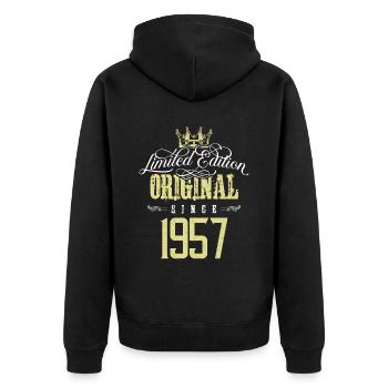 Édition limitée 1957 - Veste à capuche bio Premium Unisexe - noir - Dos - Nico (187cm)