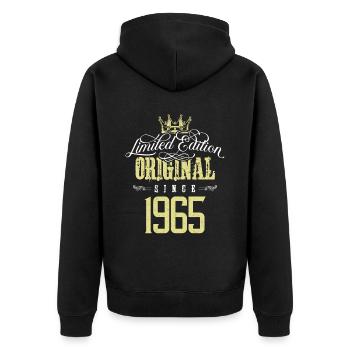 Édition limitée 1965 - Veste à capuche bio Premium Unisexe - noir - Dos - Nico (187cm)