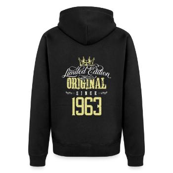 Édition limitée 1963 - Veste à capuche bio Premium Unisexe - noir - Dos - Nico (187cm)