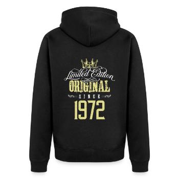 Édition limitée 1972 - Veste à capuche bio Premium Unisexe - noir - Dos - Nico (187cm)