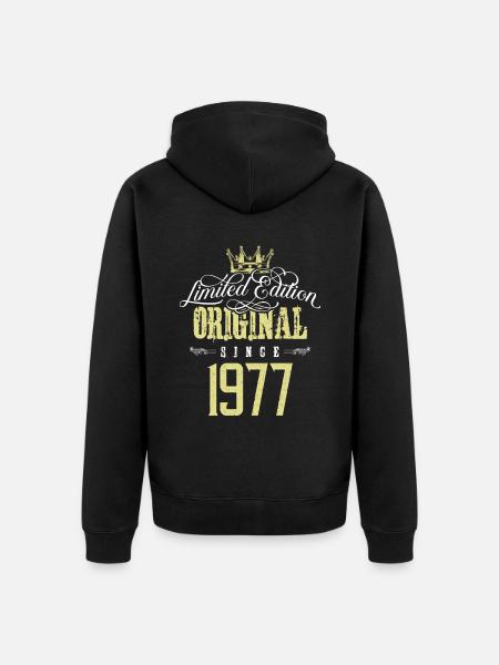 1977 limited edition - Unisex Premium Organic Zip Hoodie - black