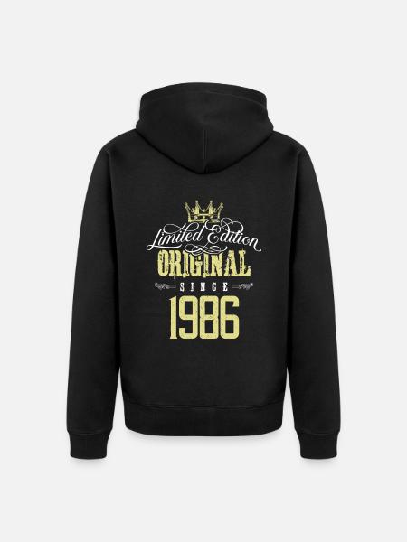 1986 limited edition - Unisex Premium Organic Zip Hoodie - black