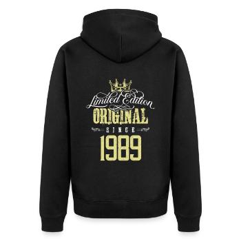 Édition limitée 1989 - Veste à capuche bio Premium Unisexe - noir - Dos - Nico (187cm)