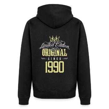 Édition limitée 1990 - Veste à capuche bio Premium Unisexe - noir - Dos - Nico (187cm)