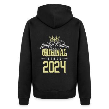 Édition limitée 2024 - Veste à capuche bio Premium Unisexe - noir - Dos - Nico (187cm)